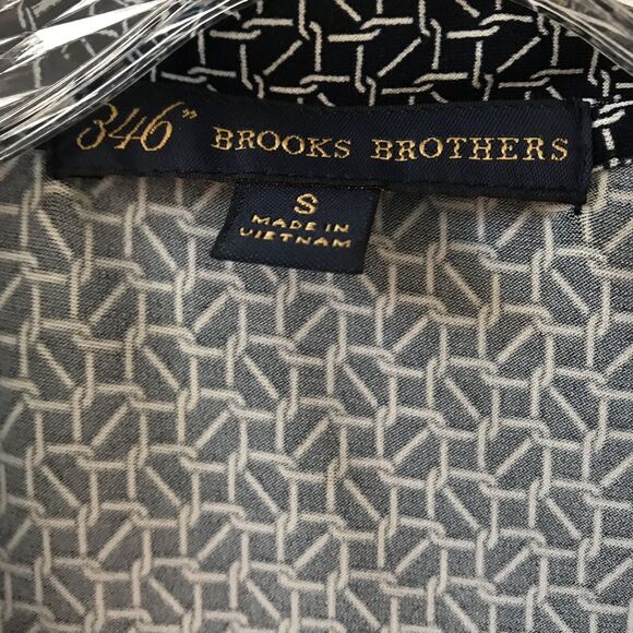 Brooks Brothers 346 Blue White Geometric Stretch Dress Women’s Faux Wrap Small - Picture 4 of 7
